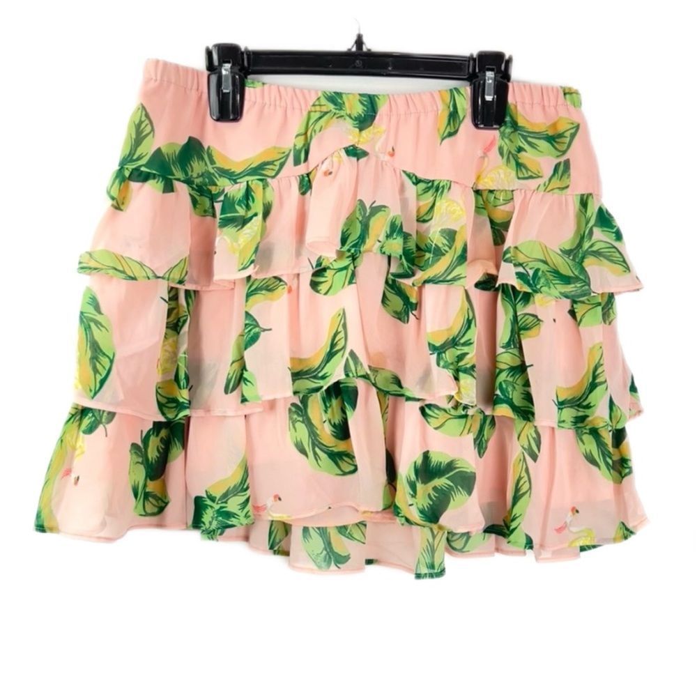 Pink and Green Mini Skirt